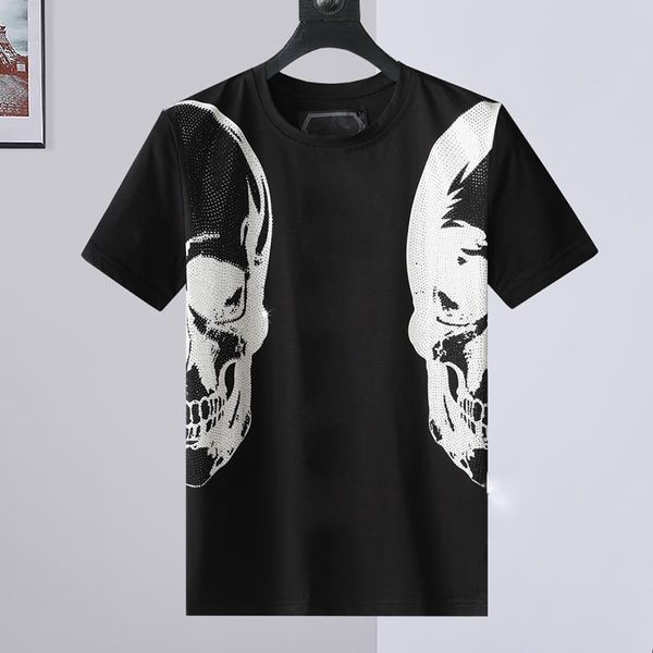 

Men's T-Shirts High Quality crystal Skull mens T-shirt luxury Summer Tee print letter Casual Punk tops Tees Shirts women Fashion tiger designer clothing, 13