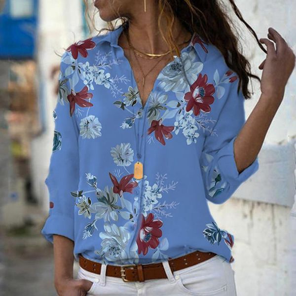 women blouse plus size 2021 casual mujer shirts loose print v-neck print button blouse pullover shirt femme autumn 8.6, White
women blouse plus size 2021 casual mujer shirts loose print v-neck print button blouse pullover shirt femme autumn 8.6, White