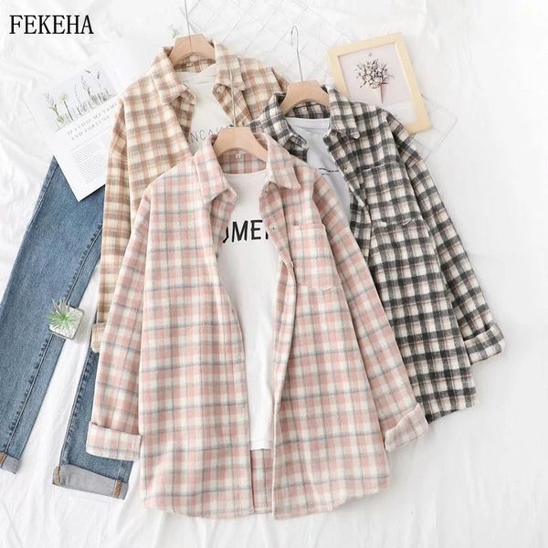 woolen plaid shirts womens blouses autumn winter thick long sleeve lady loose checked female clothing outwear 210225, White
woolen plaid shirts womens blouses autumn winter thick long sleeve lady loose checked female clothing outwear 210225, White