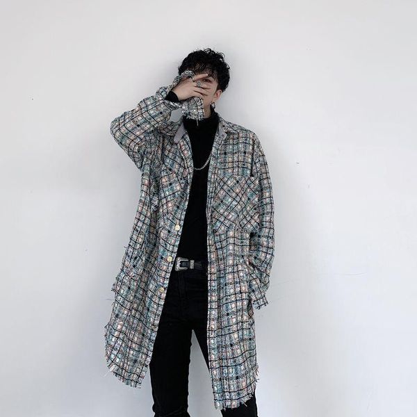 men's casual shirts hybskr 2021 autumn plaid harajuku men long sleeve shirt streetwear man fashion oversized blouse, White;black
men's casual shirts hybskr 2021 autumn plaid harajuku men long sleeve shirt streetwear man fashion oversized blouse, White;black