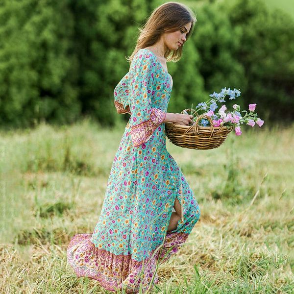 2021 new vintage floral print boho women dress 3/4 sleeve v-neck waist tie chic midi casual beach seaside holiday dresses ubj3, Black;gray
2021 new vintage floral print boho women dress 3/4 sleeve v-neck waist tie chic midi casual beach seaside holiday dresses ubj3, Black;gray