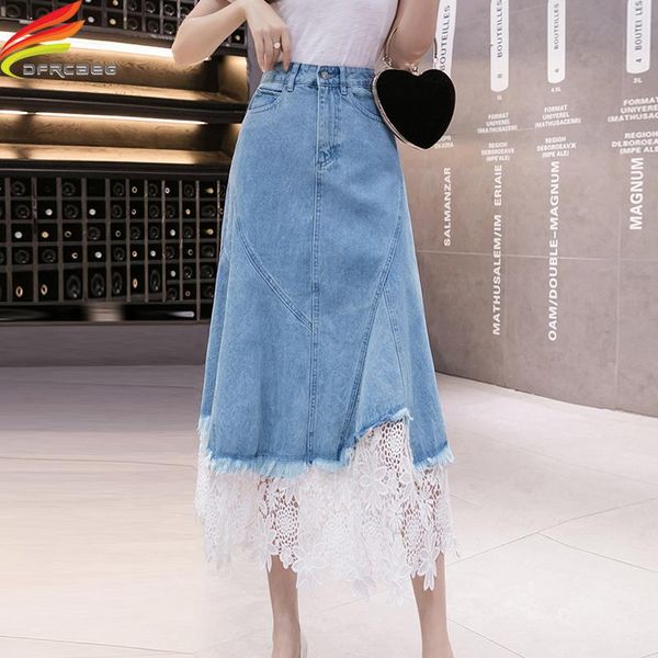 skirts 2021 spring summer denim skirt women lace patchwork tassel high waist long a line style blue jean faldas mujer, Black
skirts 2021 spring summer denim skirt women lace patchwork tassel high waist long a line style blue jean faldas mujer, Black