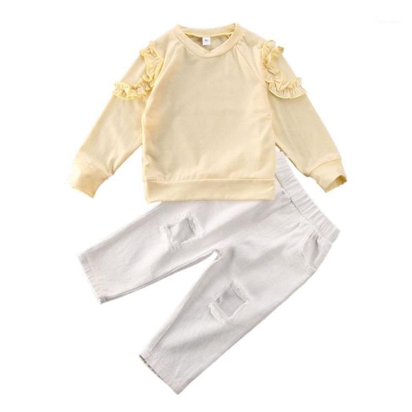 clothing sets girl clothes 2021 casual toddler kid baby ruffle t-shirt ripped pants 2pcs outfit 3-7y1, White
clothing sets girl clothes 2021 casual toddler kid baby ruffle t-shirt ripped pants 2pcs outfit 3-7y1, White