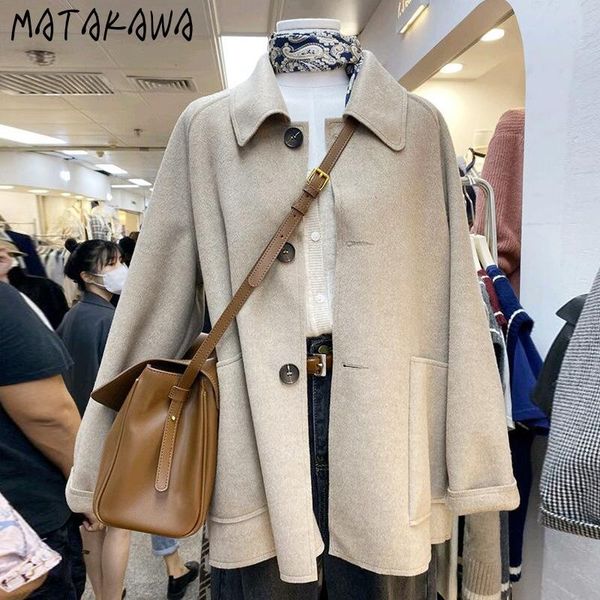 women's wool & blends matakawa autumn winter all-match fashion wools korean jackets woman warm women coat solid long sleeve manteau fem, Black
women's wool & blends matakawa autumn winter all-match fashion wools korean jackets woman warm women coat solid long sleeve manteau fem, Black