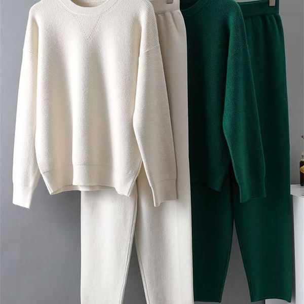 ezsskj 2 pieces sweater set women tracksuit o-neck sweater + loose trousers chic pullover sweater+ knitted carrot pants set 211116, Gray
ezsskj 2 pieces sweater set women tracksuit o-neck sweater + loose trousers chic pullover sweater+ knitted carrot pants set 211116, Gray