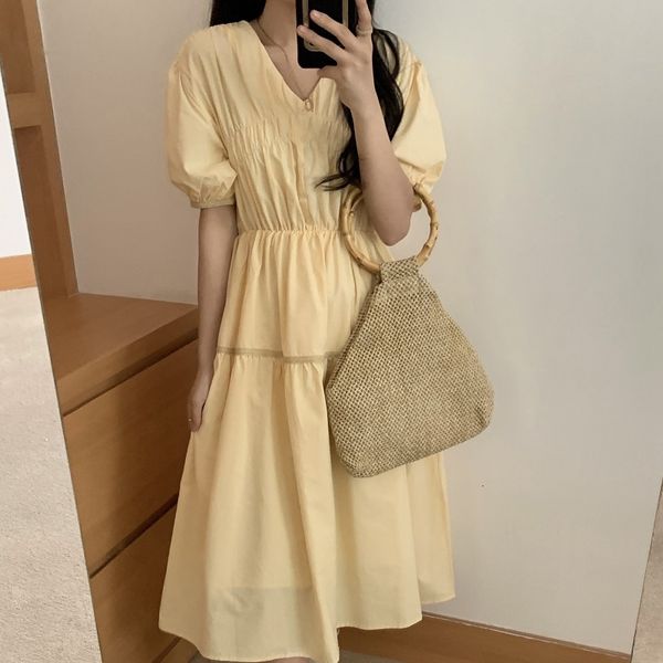 casual dresses 2021 ol pleated loose solid slim lace femme summer chic all match gentle vintage long vestidos poid, Black;gray
casual dresses 2021 ol pleated loose solid slim lace femme summer chic all match gentle vintage long vestidos poid, Black;gray