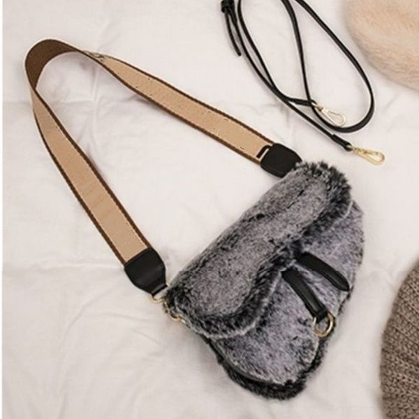mink fur saddle bag fairy high sense foreign style messenger