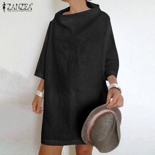 casual dresses 2021 women mini dress zanzea fashion ladies stand neck vestidos summer short sleeve sundress plus size solid robe femme, Black;gray
casual dresses 2021 women mini dress zanzea fashion ladies stand neck vestidos summer short sleeve sundress plus size solid robe femme, Black;gray