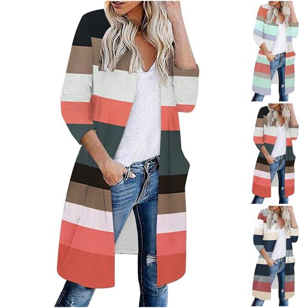women's jackets autumn spring women casual stripes patchwork cardigan coats blouse ladies loose open front long sleeve #4, Black;brown
women's jackets autumn spring women casual stripes patchwork cardigan coats blouse ladies loose open front long sleeve #4, Black;brown