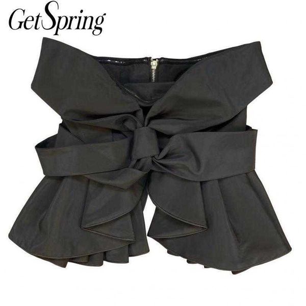 getspring women crop patchwork bow black sleeveless off shoulder s summer clothes 210601, White
getspring women crop patchwork bow black sleeveless off shoulder s summer clothes 210601, White