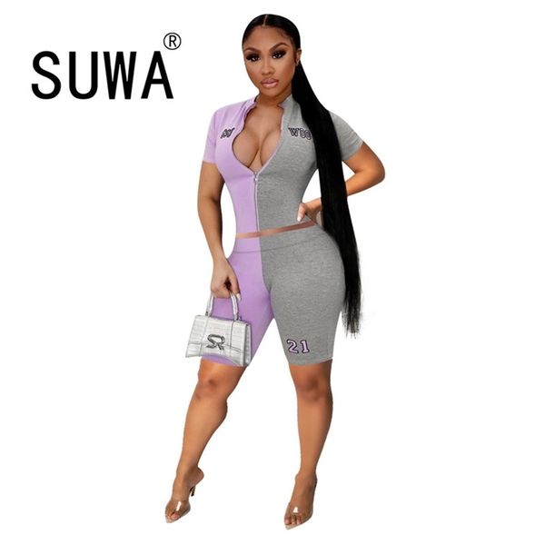 contrast color patchwork knitted casual 2 piece outfits for women sets clothes slim tunic biker shorts fitness wear 210525, White
contrast color patchwork knitted casual 2 piece outfits for women sets clothes slim tunic biker shorts fitness wear 210525, White