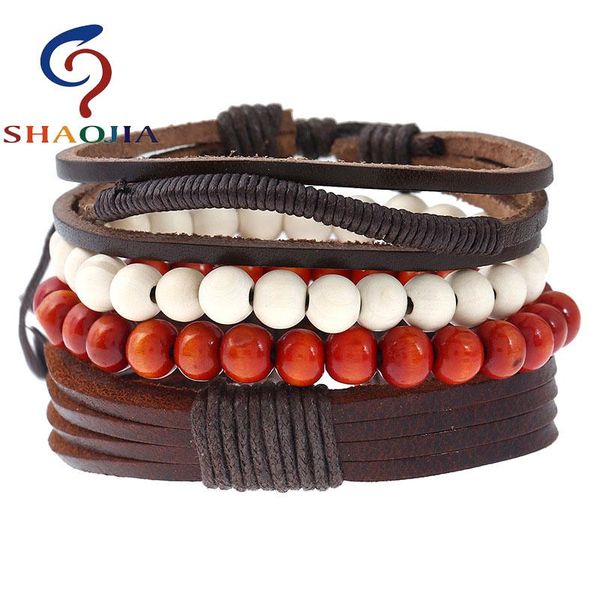 tennis shaojia 1 set 4 pcs fashion red and white wooden beads charm women wrap bracelets trendy braiding leather rope chain, Golden;silver
tennis shaojia 1 set 4 pcs fashion red and white wooden beads charm women wrap bracelets trendy braiding leather rope chain, Golden;silver