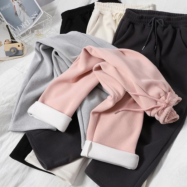 autumn winter lace-up high-waist corduroy trousers casual straight wide leg pants korean women plus cashmere solid women's & capris, Black;white
autumn winter lace-up high-waist corduroy trousers casual straight wide leg pants korean women plus cashmere solid women's & capris, Black;white