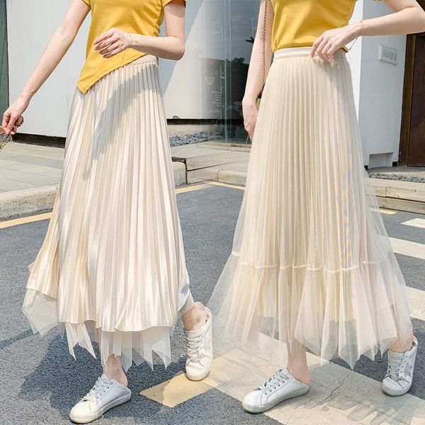 skirts irregular mesh skirt on both sides, women's summer super xianxian slim drape medium length black pleated
skirts irregular mesh skirt on both sides, women's summer super xianxian slim drape medium length black pleated
