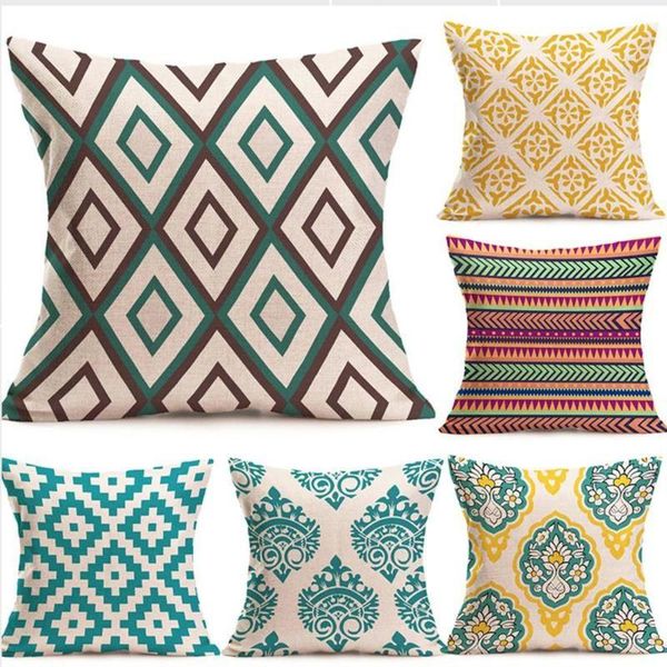 pillow case cotton linen throw cushion cover retro simple geometric floral print home decor
pillow case cotton linen throw cushion cover retro simple geometric floral print home decor