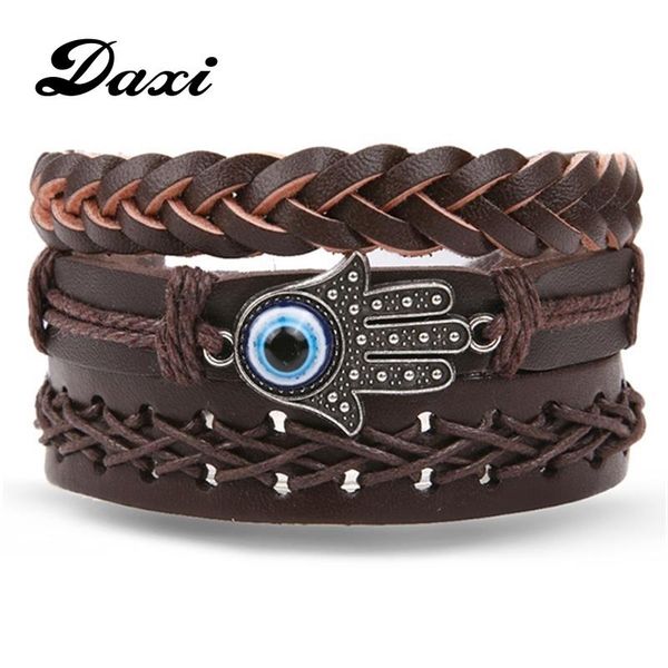 charm bracelets daxi eyes from hands retro multi-layer leather bracelet men's classic rope chain jewelry gift, Golden;silver
charm bracelets daxi eyes from hands retro multi-layer leather bracelet men's classic rope chain jewelry gift, Golden;silver