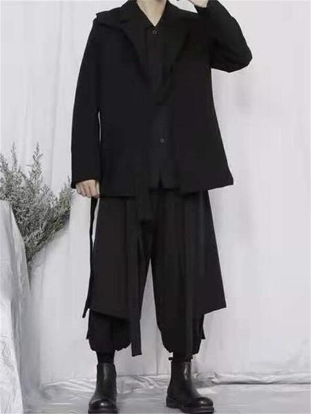 men's suits & blazers suit jacket spring and autumn personality dark asymmetric ribbon design of hip-hop street large size, White;black
men's suits & blazers suit jacket spring and autumn personality dark asymmetric ribbon design of hip-hop street large size, White;black