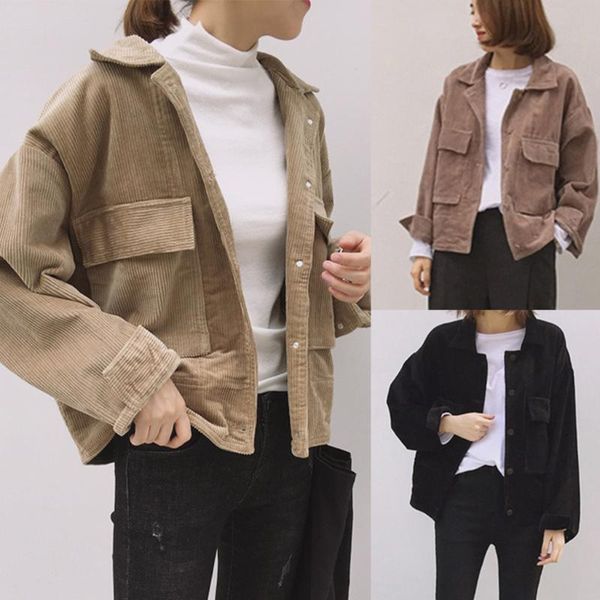 women's jackets women corduroy jacket shirt coat casual vintage loose outwear street outerwear clothes tide, Black;brown
women's jackets women corduroy jacket shirt coat casual vintage loose outwear street outerwear clothes tide, Black;brown