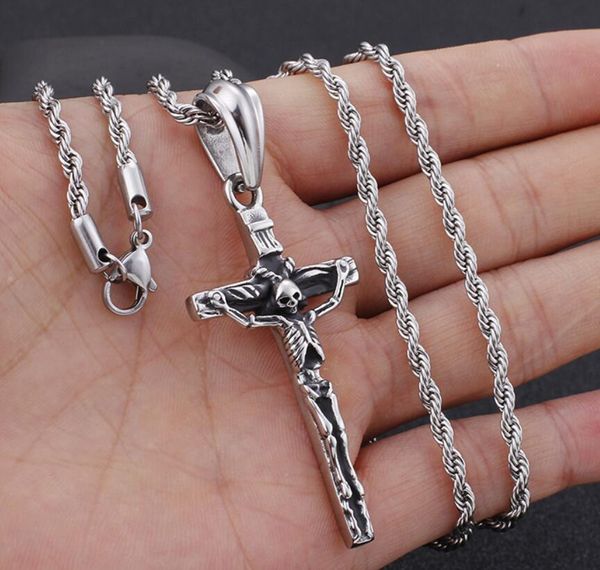 punk style cool vintage cross pendant mens women stainless steel skeleton halloween skull coffin necklace rope chain 22 inch, Silver
punk style cool vintage cross pendant mens women stainless steel skeleton halloween skull coffin necklace rope chain 22 inch, Silver