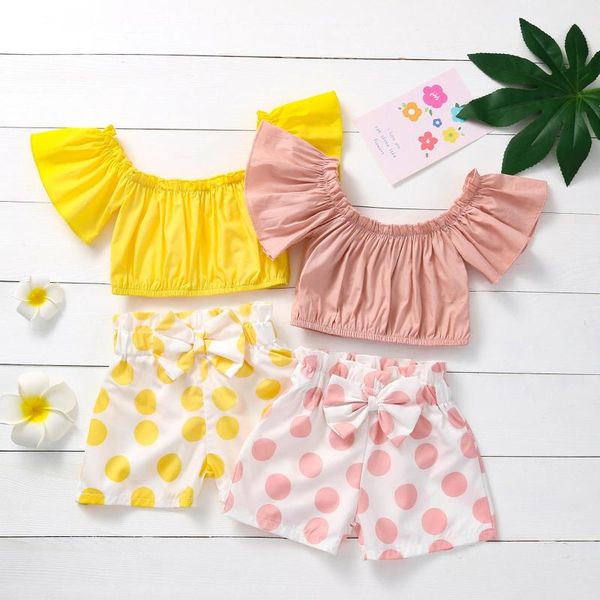 clothing sets toddler kid baby girl clothes set summer off shoulder solid +polka dot printed shorts girls outfit 2pc children, White
clothing sets toddler kid baby girl clothes set summer off shoulder solid +polka dot printed shorts girls outfit 2pc children, White