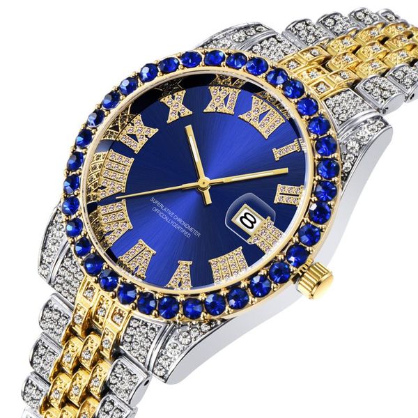 wristwatches iced out watch men hip hop luxury big rocks w/ roman numerals fashion quartz men's watches waterproof bling diamond relogi, Slivery;brown 
wristwatches iced out watch men hip hop luxury big rocks w/ roman numerals fashion quartz men's watches waterproof bling diamond relogi, Slivery;brown