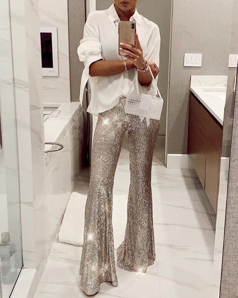 women's pants & capris silver sequin trousers women wide leg female hight waist flared pant disco dance woman long, Black;white
women's pants & capris silver sequin trousers women wide leg female hight waist flared pant disco dance woman long, Black;white