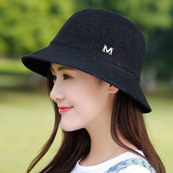 wide brim hats 2021 autumn winter flat eaves warp knitting letter m standard cute fisherman hat female dome foldable sun, Blue;gray
wide brim hats 2021 autumn winter flat eaves warp knitting letter m standard cute fisherman hat female dome foldable sun, Blue;gray