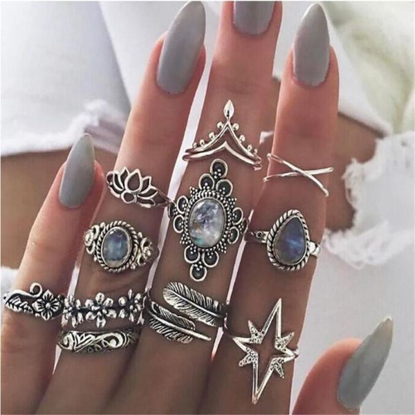 cluster rings 11 pcs/set bohemian retro crystal flower leaves hollow lotus gem silver ring set women wedding anniversary gift drop 326, Golden;silver
cluster rings 11 pcs/set bohemian retro crystal flower leaves hollow lotus gem silver ring set women wedding anniversary gift drop 326, Golden;silver