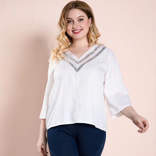2021 new elegant women's blouses plus size clothing oversize casual shirt summer white clothes office c is female sequined fevy
2021 new elegant women's blouses plus size clothing oversize casual shirt summer white clothes office c is female sequined fevy