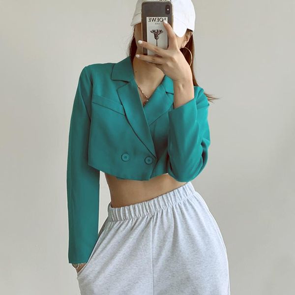 women's suits & blazers europe autumn winter fashion short women notch lapels cropped blazer coat green personality 9zfh, White;black
women's suits & blazers europe autumn winter fashion short women notch lapels cropped blazer coat green personality 9zfh, White;black