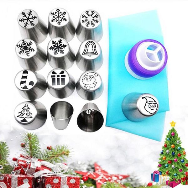 baking & pastry tools russian icing piping nozzles stainless steel sets 15pcs christmas flower shaped frosting cake decorating supplies kit
baking & pastry tools russian icing piping nozzles stainless steel sets 15pcs christmas flower shaped frosting cake decorating supplies kit