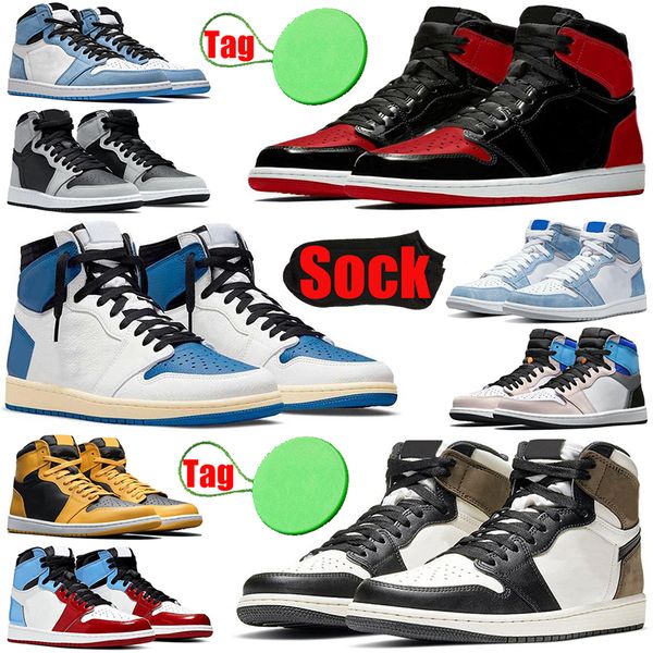 with sock and tag 1 1s mens womens basketball shoes bred patent fragment university blue dark mocha hyper royal men trainers sports sneakers
with sock and tag 1 1s mens womens basketball shoes bred patent fragment university blue dark mocha hyper royal men trainers sports sneakers