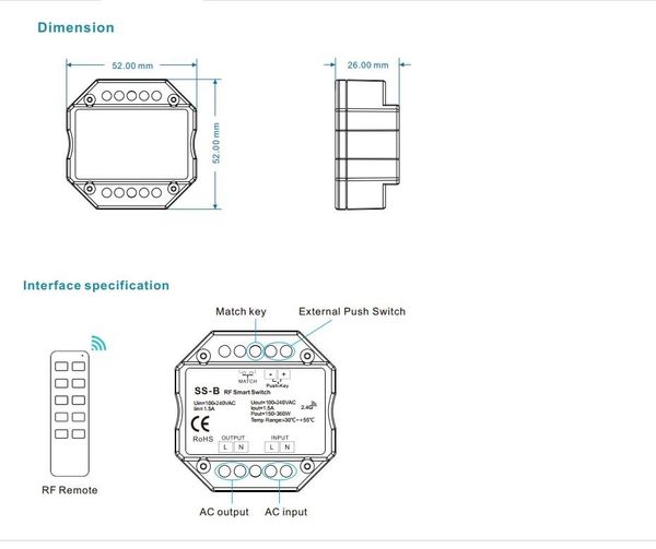 ac rf switch & push switch ss-b single channel thyristor the rf 100-240v remote controller ac led 220vdimmer
ac rf switch & push switch ss-b single channel thyristor the rf 100-240v remote controller ac led 220vdimmer