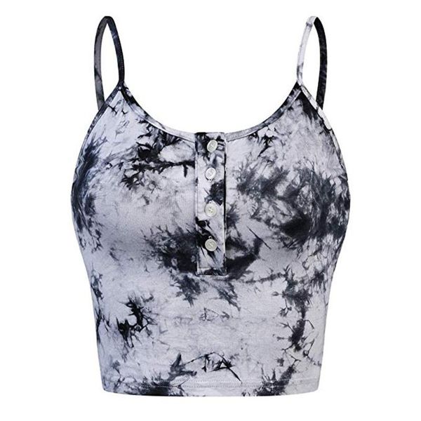 women's tanks & camis women crop button tie dye print sleeveless tank streetwear 2021 female summer casual vest fn60, White
women's tanks & camis women crop button tie dye print sleeveless tank streetwear 2021 female summer casual vest fn60, White