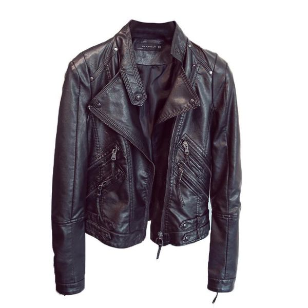 women's leather & faux ladies pu jacket spring autumn black women slim moto biker female jaquetas feminino-a
women's leather & faux ladies pu jacket spring autumn black women slim moto biker female jaquetas feminino-a