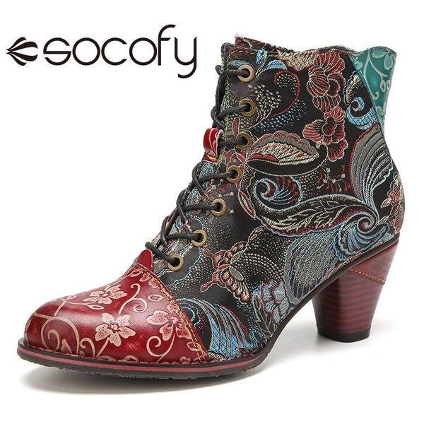 boots socofy women vintage style ankle splicing printed high heels round toe short casual shoes botas de mujer 2021, Black
boots socofy women vintage style ankle splicing printed high heels round toe short casual shoes botas de mujer 2021, Black