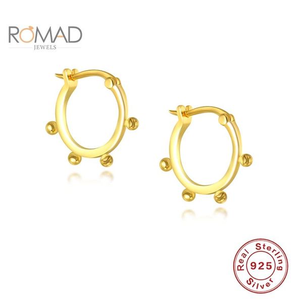 hoop & huggie romad simple 925 sterling silver round bead earrings female hoops joyero classic temperament jewelry aretes de mujer, Golden;silver
hoop & huggie romad simple 925 sterling silver round bead earrings female hoops joyero classic temperament jewelry aretes de mujer, Golden;silver