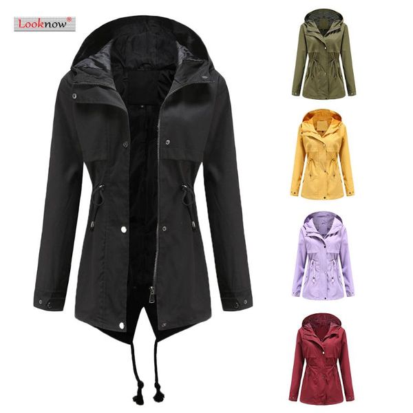women's jackets style windbreaker mid-length hooded jacket with waist outdoor, Black;brown
women's jackets style windbreaker mid-length hooded jacket with waist outdoor, Black;brown