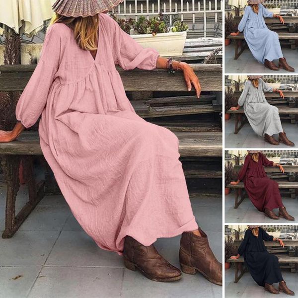 casual dresses summer women's dress 2021 v-neck loose puff sleeve long female solid cotton linen sundress holiday robe fashion, Black;gray
casual dresses summer women's dress 2021 v-neck loose puff sleeve long female solid cotton linen sundress holiday robe fashion, Black;gray