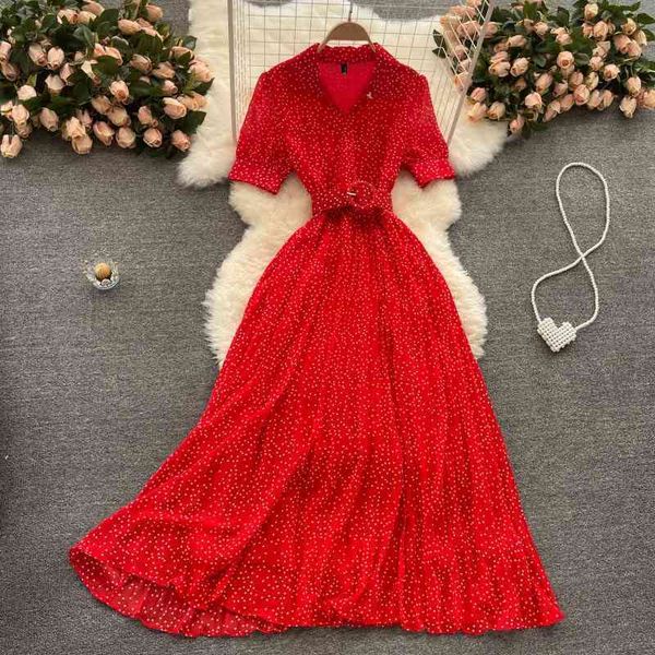 casual dresses summer elegant dress with belt temperament polo collar slim long pleated chiffon sweet polka-dot women bohemian mqi, Black;gray
casual dresses summer elegant dress with belt temperament polo collar slim long pleated chiffon sweet polka-dot women bohemian mqi, Black;gray