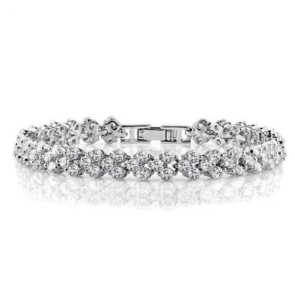 charm bracelets simple luxury fashion roman cubic zircon inlay chain bracelet women bangle wedding jewelry, Golden;silver
charm bracelets simple luxury fashion roman cubic zircon inlay chain bracelet women bangle wedding jewelry, Golden;silver