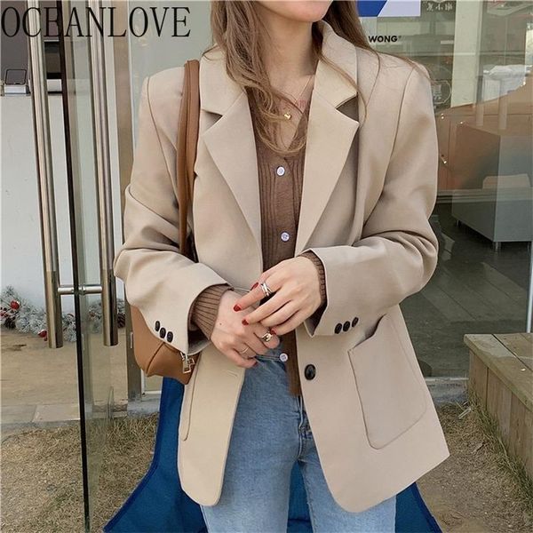 women's suits & blazers oceanlove women spring 2021 england style elegant office lady suit casual solid long sleeve notched single brea, White;black
women's suits & blazers oceanlove women spring 2021 england style elegant office lady suit casual solid long sleeve notched single brea, White;black