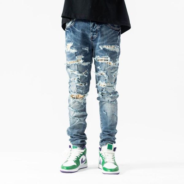 men's jeans iw0625 fashion 2021 runway luxury european design party style clothing, Blue
men's jeans iw0625 fashion 2021 runway luxury european design party style clothing, Blue