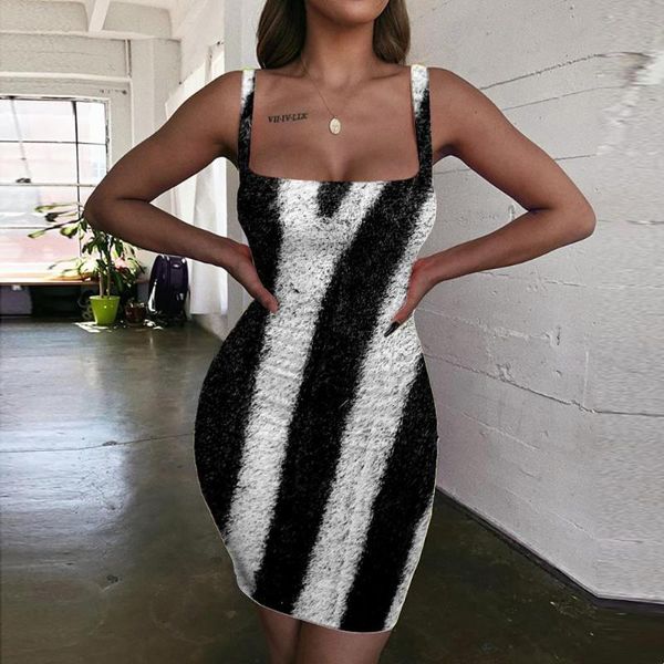 casual dresses kyku brand leopard women stripe halter sleeveless black and white 3d print street vestido womens clothing, Black;gray
casual dresses kyku brand leopard women stripe halter sleeveless black and white 3d print street vestido womens clothing, Black;gray