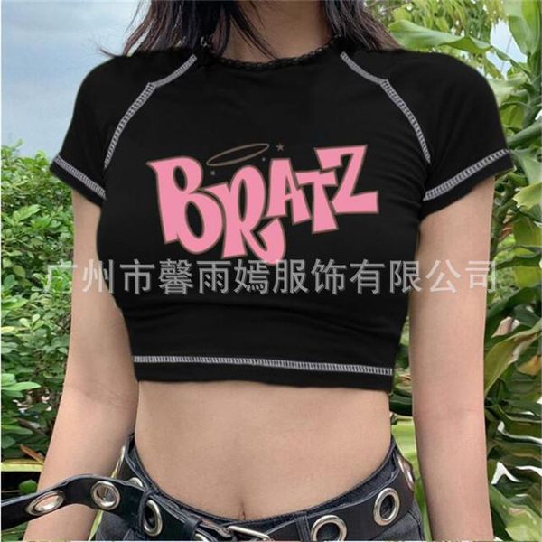 women's t-shirt female y2k vintage street goth harajuku black women short sleeve tee bratz print roupas femininas, White
women's t-shirt female y2k vintage street goth harajuku black women short sleeve tee bratz print roupas femininas, White