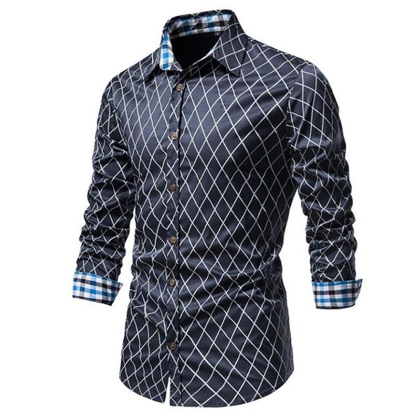 men's dress shirts 2021 spring and autumn llong sleeve shirt slim stitching black white plaid printed fashion handsome size s-2xl, White;black
men's dress shirts 2021 spring and autumn llong sleeve shirt slim stitching black white plaid printed fashion handsome size s-2xl, White;black