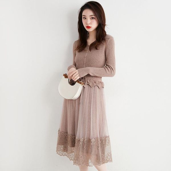 casual dresses bethquenoy khaki lace women clothes 2021 autumn clothing long sleeve dress robe longue femme vestidos de mujer, Black;gray
casual dresses bethquenoy khaki lace women clothes 2021 autumn clothing long sleeve dress robe longue femme vestidos de mujer, Black;gray