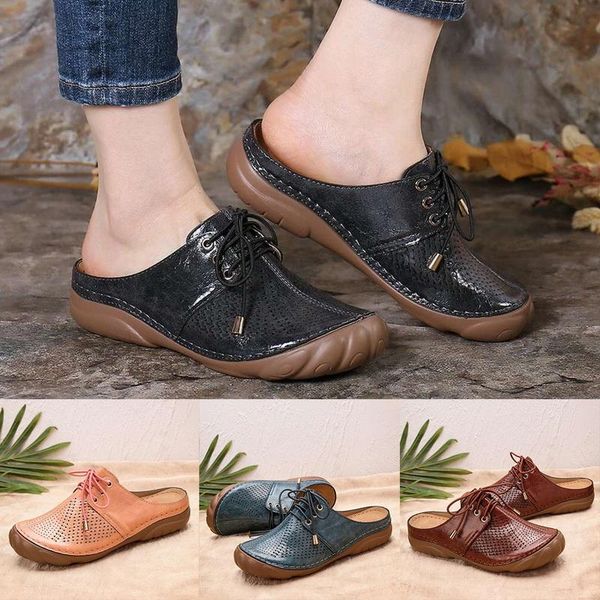 slippers 2021 women flat shoes mules for pu leather round head sandals closed toe slipper non-slip retro, Black
slippers 2021 women flat shoes mules for pu leather round head sandals closed toe slipper non-slip retro, Black