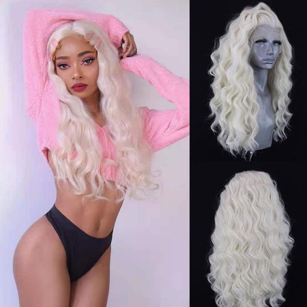 synthetic wigs platinum blonde wig long deep wavy lace front with baby hair soft daily wear for women, Black
synthetic wigs platinum blonde wig long deep wavy lace front with baby hair soft daily wear for women, Black