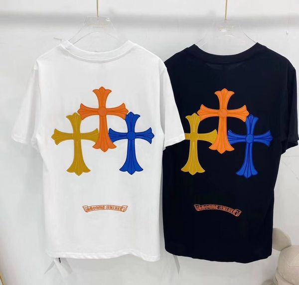 ch inschao brand keluoxin short sleeve embroidery cross patching leather t-shirt for men and women, White
ch inschao brand keluoxin short sleeve embroidery cross patching leather t-shirt for men and women, White